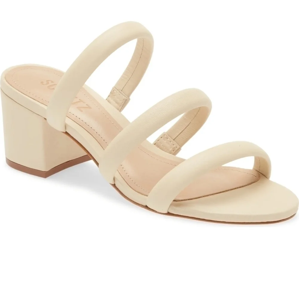 Schutz Olly Block Heel Sandal in EGG SHELL Size 9.5